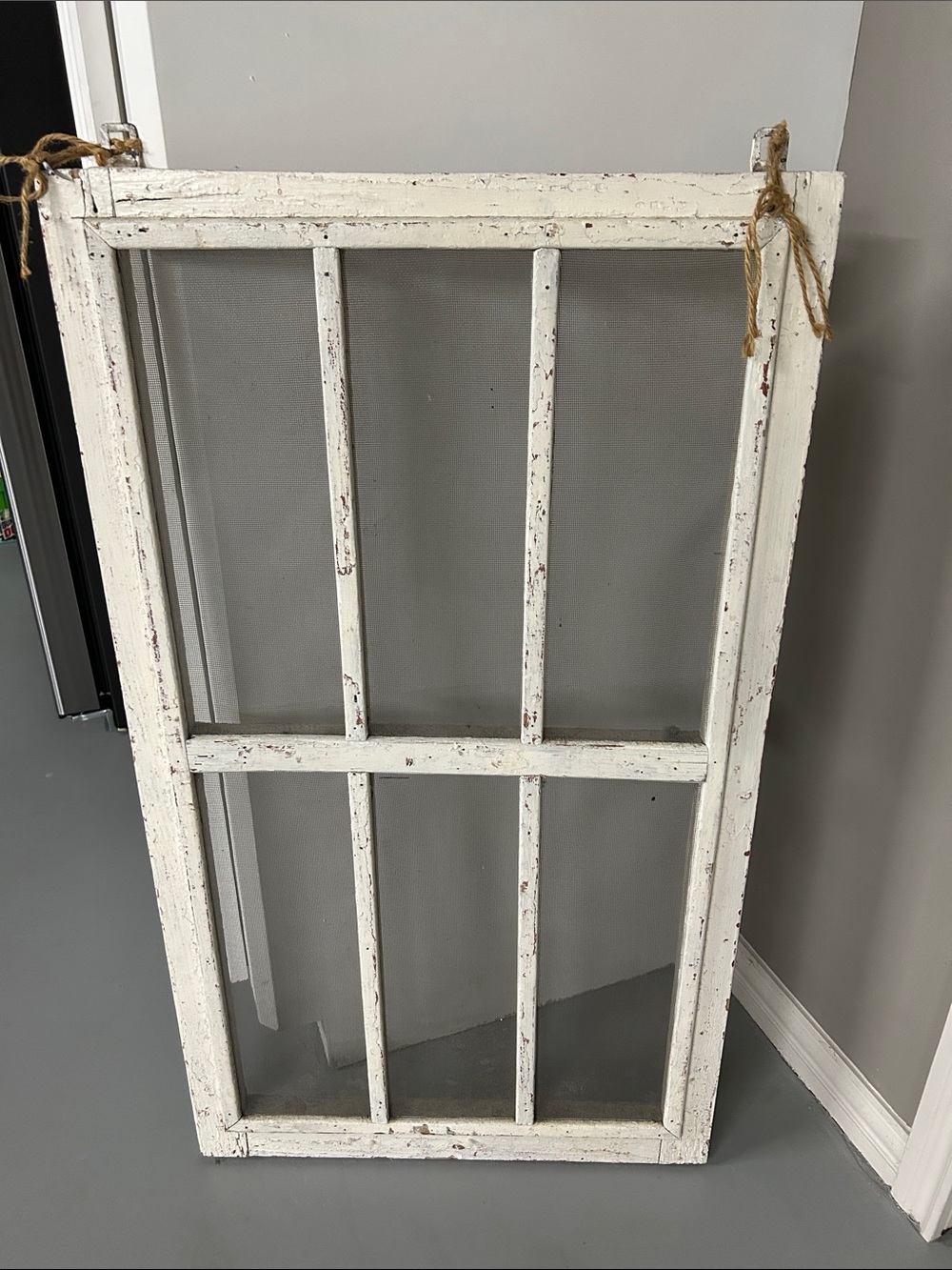 Distressed White Rustic Window Frame Wall Decor